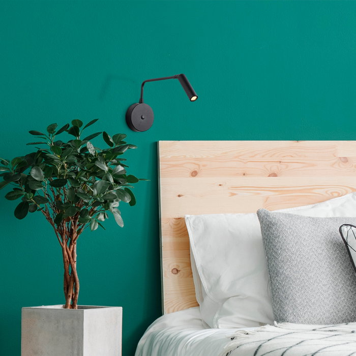 Opviq Lámpara de pared negra con cuerpo metálico